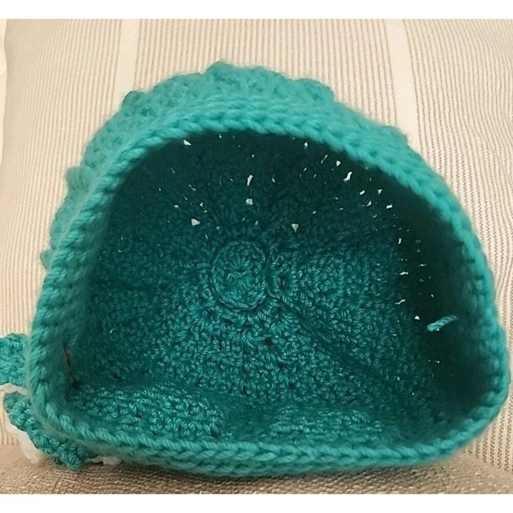Winter Stocking Cap Crochet Beanie Hat With Flower. Handcrafted Winter Hat. Cute
